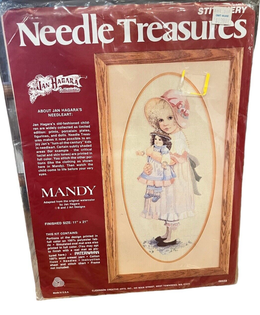 Needle Treasures Crewel Embroidery Kit Mandy 00559 1982 Jan Hagara Design Girl